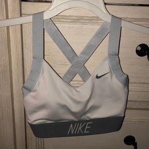 White Nike sports bra